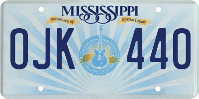 MS license plate OJK440
