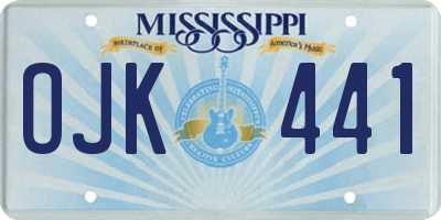 MS license plate OJK441