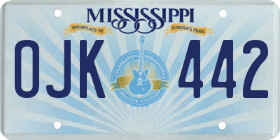 MS license plate OJK442
