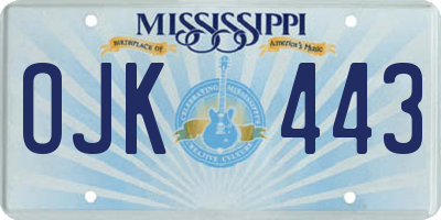 MS license plate OJK443
