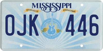 MS license plate OJK446