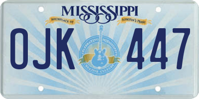MS license plate OJK447
