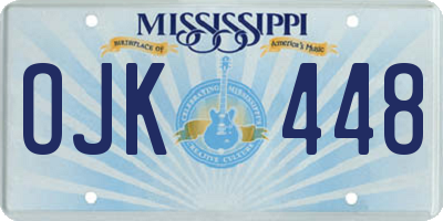 MS license plate OJK448