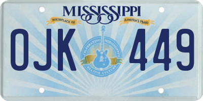 MS license plate OJK449