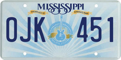 MS license plate OJK451