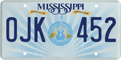 MS license plate OJK452