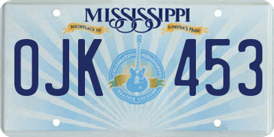 MS license plate OJK453