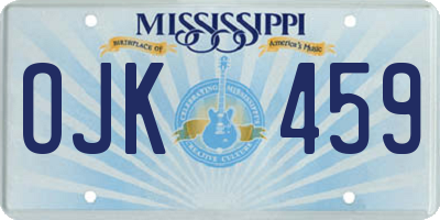 MS license plate OJK459