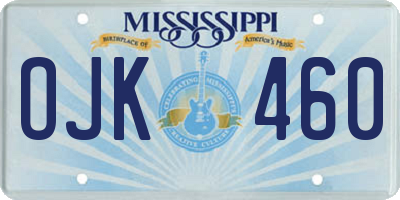 MS license plate OJK460