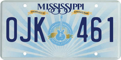MS license plate OJK461