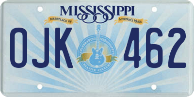 MS license plate OJK462
