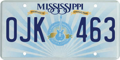 MS license plate OJK463