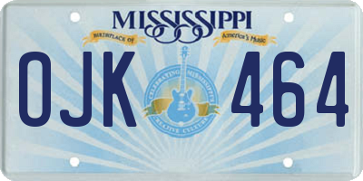 MS license plate OJK464