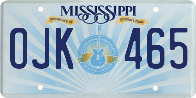 MS license plate OJK465