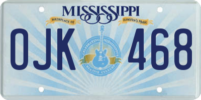 MS license plate OJK468