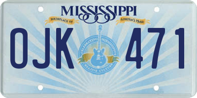 MS license plate OJK471