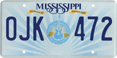 MS license plate OJK472