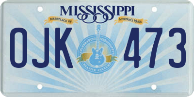 MS license plate OJK473