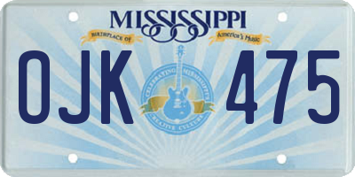MS license plate OJK475
