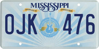 MS license plate OJK476