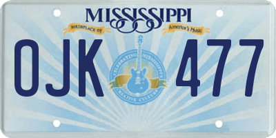 MS license plate OJK477