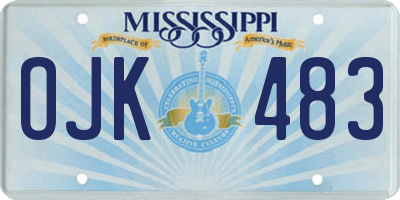 MS license plate OJK483