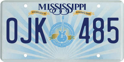 MS license plate OJK485
