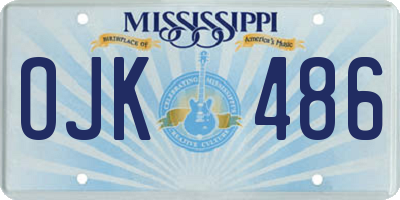 MS license plate OJK486