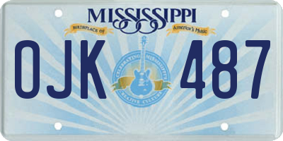 MS license plate OJK487
