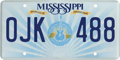 MS license plate OJK488