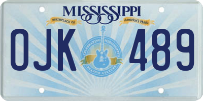 MS license plate OJK489