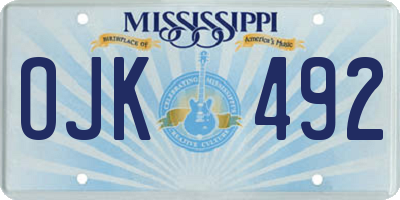 MS license plate OJK492