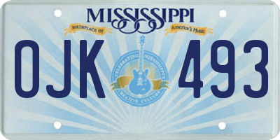 MS license plate OJK493
