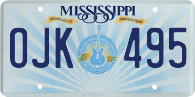 MS license plate OJK495