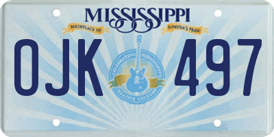 MS license plate OJK497