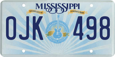 MS license plate OJK498