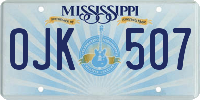 MS license plate OJK507