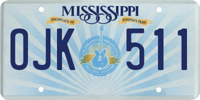MS license plate OJK511