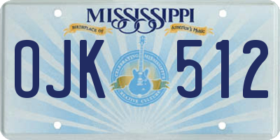 MS license plate OJK512
