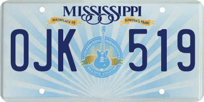 MS license plate OJK519