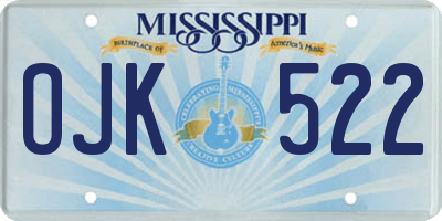 MS license plate OJK522
