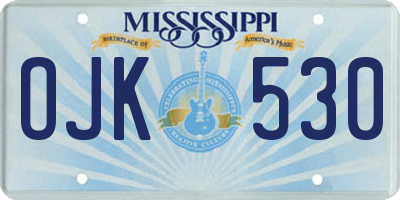MS license plate OJK530