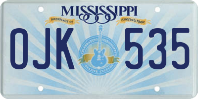MS license plate OJK535