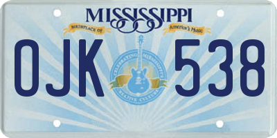 MS license plate OJK538