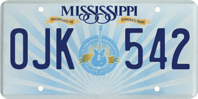 MS license plate OJK542