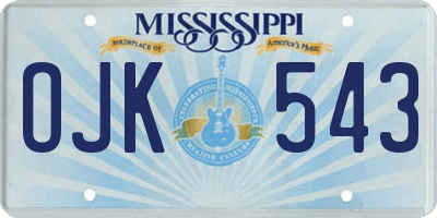 MS license plate OJK543