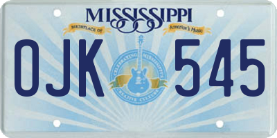 MS license plate OJK545