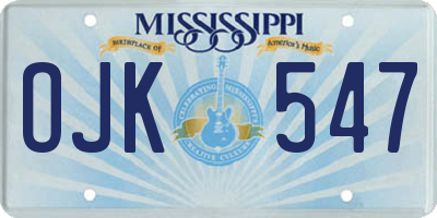 MS license plate OJK547