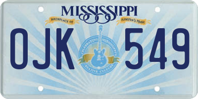 MS license plate OJK549