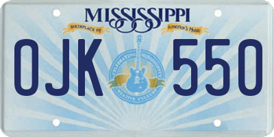 MS license plate OJK550